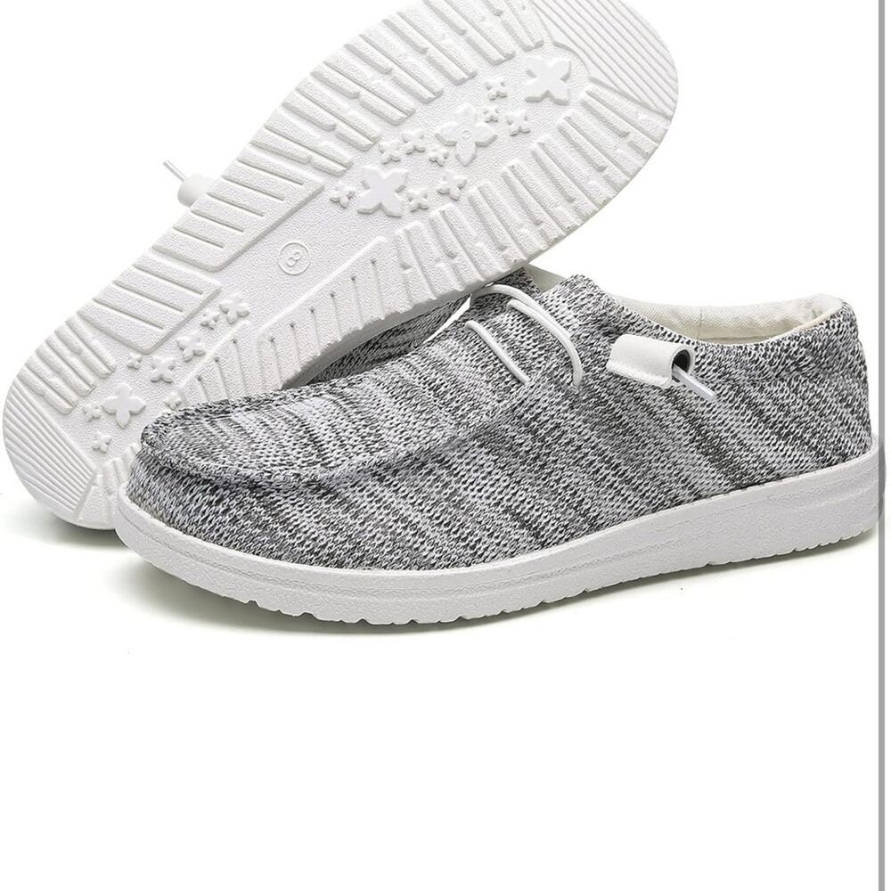 Betrue Womens Lightweight Casual Loafers Slip On Deck Shoes Gray White Size 10 - Picture 5 of 7